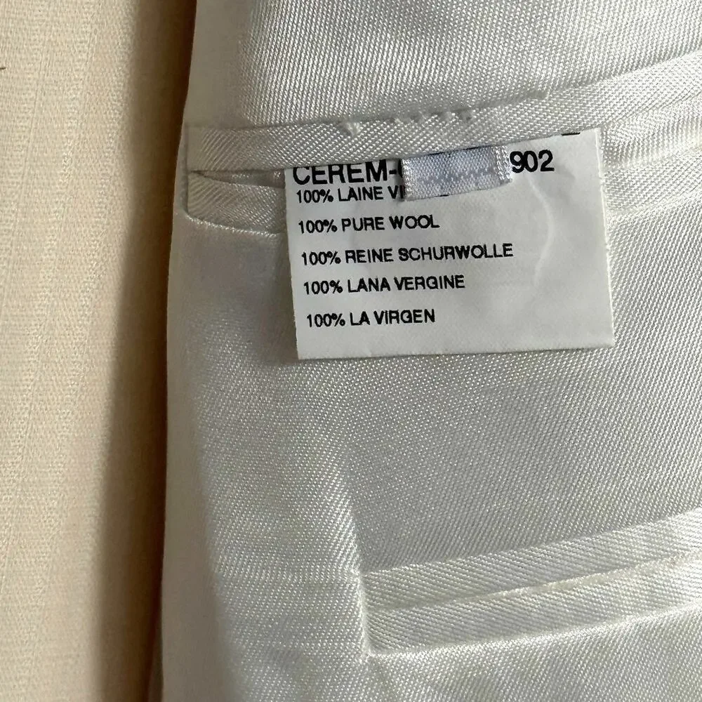Courrèges Homme Men's Ivory Virgin Wool 2 Piece Designer Suit France US 38